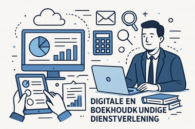 Illustratie van digitale en boekhoudkundige dienstverlening